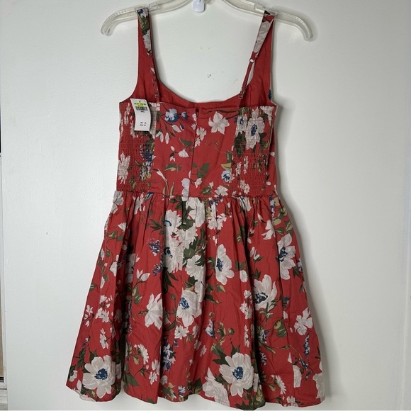 Abercrombie & Fitch Floral Red Dress women’s size S - Picture 4 of 11